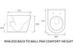 Rimless Back To Wall Comfort Height WC & Soft Close Seat