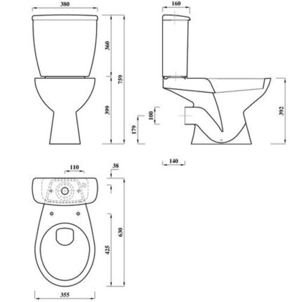 Venus Close Coupled WC & Soft Close Seat