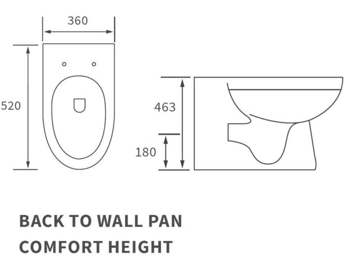 Bleu Back To Wall Comfort Height WC & Soft Close Seat