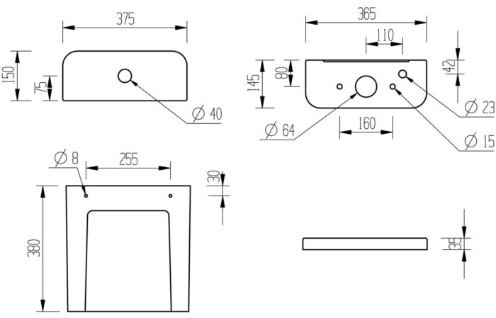 nilo rimless close coupled open back wc