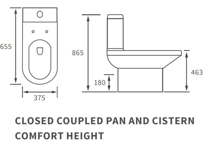 bleu close coupled open back wc