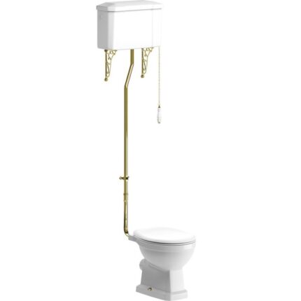 high level wc brushed brass finish