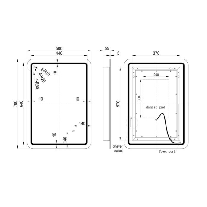 LEDrectanglemirror