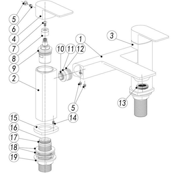 modernchromequaretaps