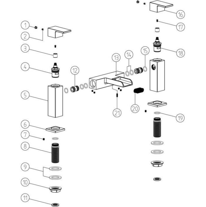 modernsquaresilverbathfiller