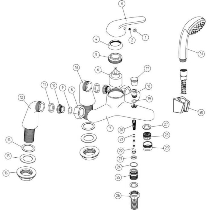 roundsommercialmixertap