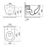 bidet-dimensions