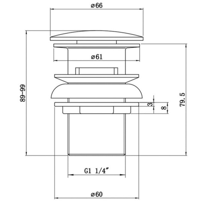 Chrome-easy-clean-basin-waste