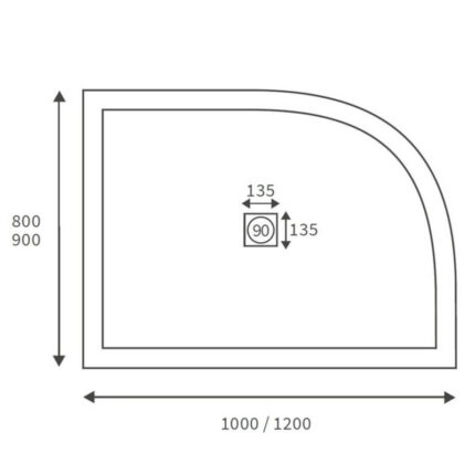 offsetquadrantshowertray