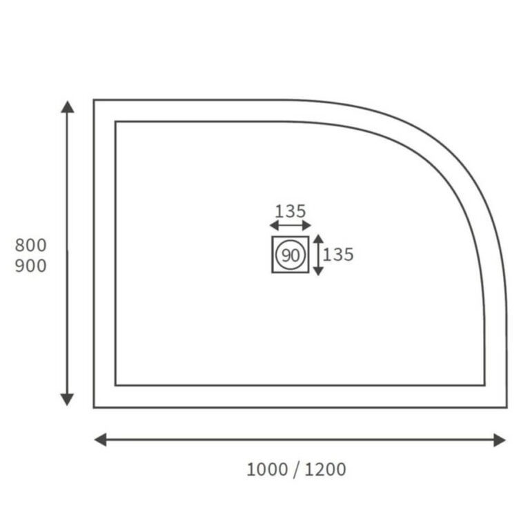 offsetquadrantshowertray