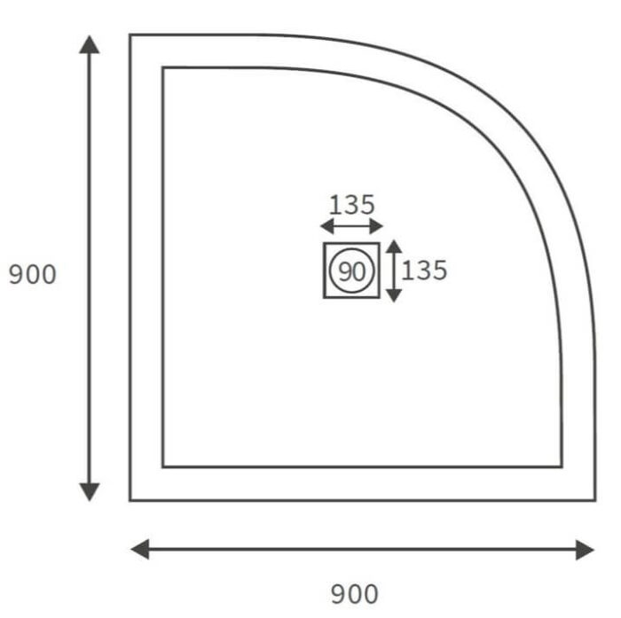 quadrantshowertray