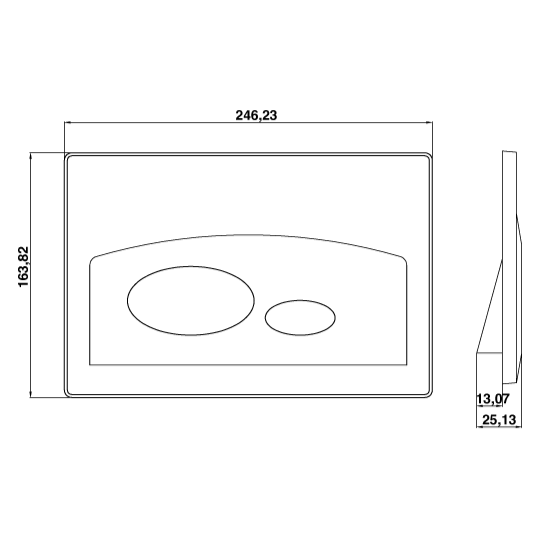 gp200100- toilet flush plate - concealed cistern flush plate - modern flush plate - high quality flush plate