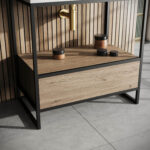 black-frame-vanity-unit-oak-drawer-modern-vanity-unit