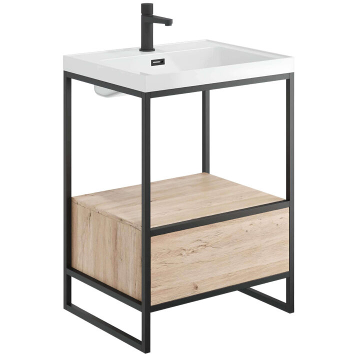 black-frame-vanity-unit-oak-drawer-modern-vanity-unit