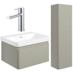 matt latte vanity unit suite