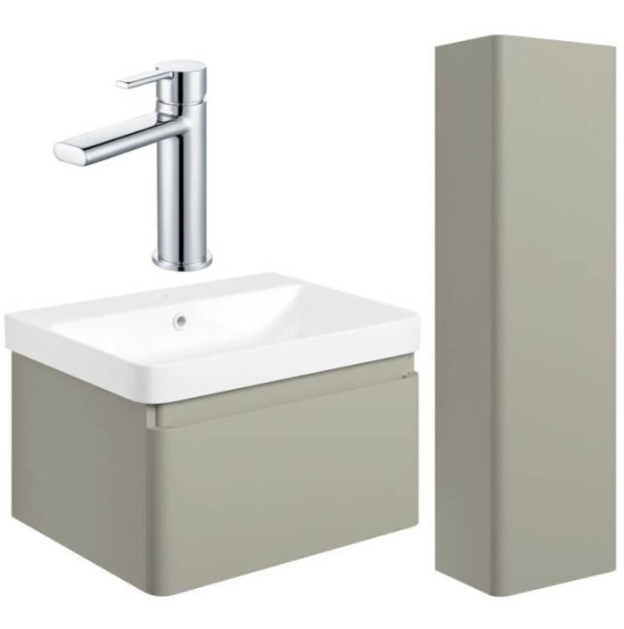 matt latte vanity unit suite