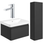 matt black vanity unit suite