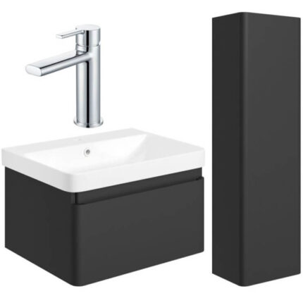 matt black vanity unit suite