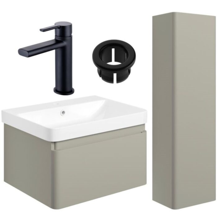 matt latte vanity unit suite