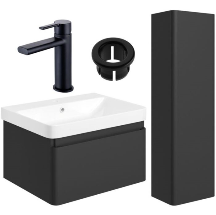 matt black vanity unit suite