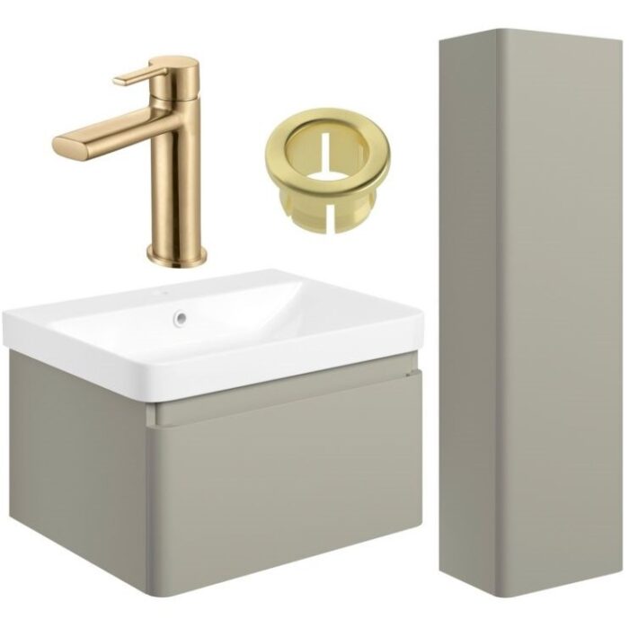 matt latte vanity unit suite