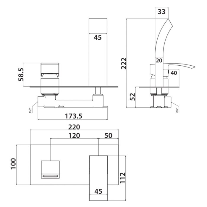 Groove Wall Mounted Basin / Bath Mixer Tap - Various Colours - Image 3